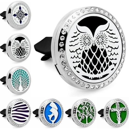 CG001-CG030 Magnet Open Car Diffuse vent clip 30mm Essential Oil Car Locket Vent Clip freshener Jewelry 10pcs free oil pads