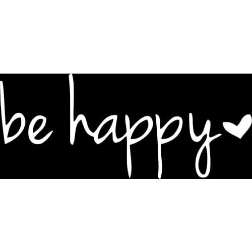 Dawasaru Be Happy Letters Car Stickers Waterproof Sunscreen Decals Truck Suitcase Motorcycle Auto Decoration PVC,14cm*7cm