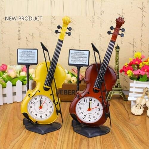 Childrens toy simulation cello alarm clock musical instrument modeling clock creative retro gift