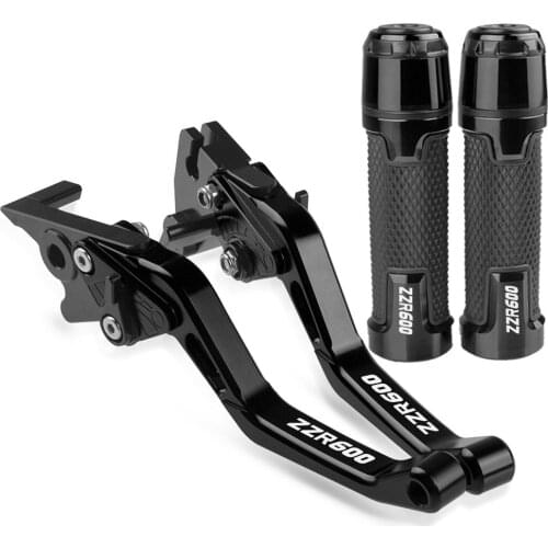 For KAWASAKI ZZR600 1990-2004 Motorcycle aluminum Accessories Handle Grips Handlebar Short Brake Clutch Lever 1995 1996 1997 98
