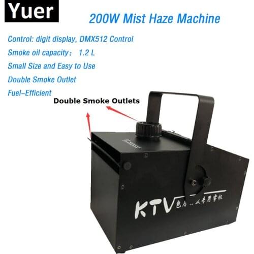 Double Smoke Outlet 200W Mist Haze Machine 1.2L Fog Machine DMX512 Smoke Machine DJ Party Show Stage Light Led Stage Machine