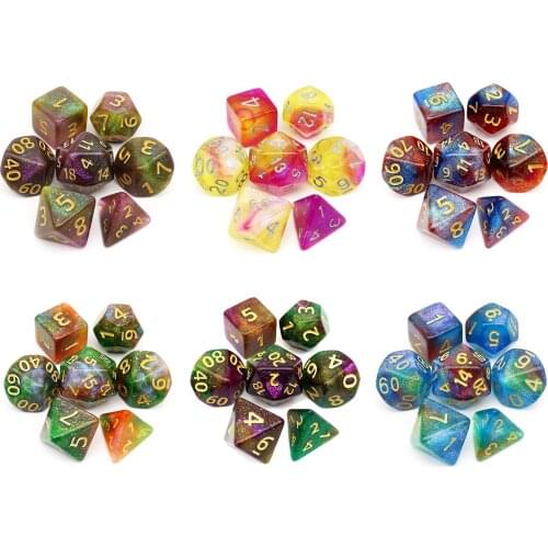 Haxtec Gitter DND Dice Set D4 D6 D8 D10 D100 D12 D20 D D Polyhedral Dragons Dice Dungeons Pathfinder Board Games