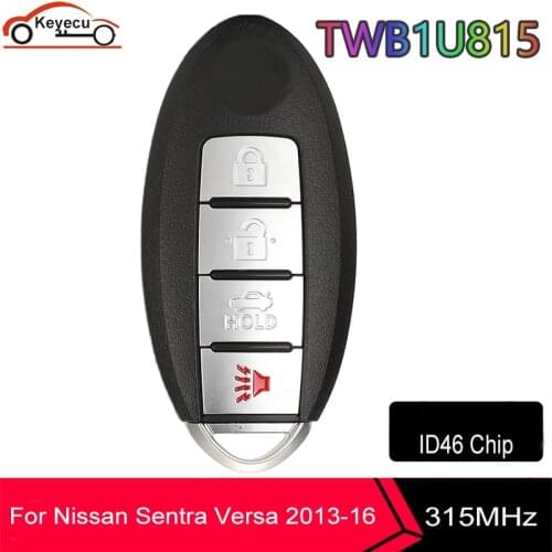 KEYECU Smart Remote Control Key 4 Button 315MHz ID46 for Nissan Sentra Versa 2013 2014 2015 2016 TWB1U815 FCC: CWTWB1U815