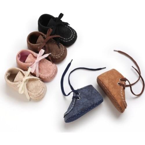 Leather Shoes For Newborn Baby Non-Slip Flat Comfortable Casual Walking Shoes 0-18M
