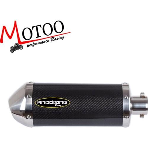 Motoo - 36-51MM Universal Motorcycle dirt bike exhaust escape real carbon fiber Scooter Exhaust Muffler Fit for YAMAHA