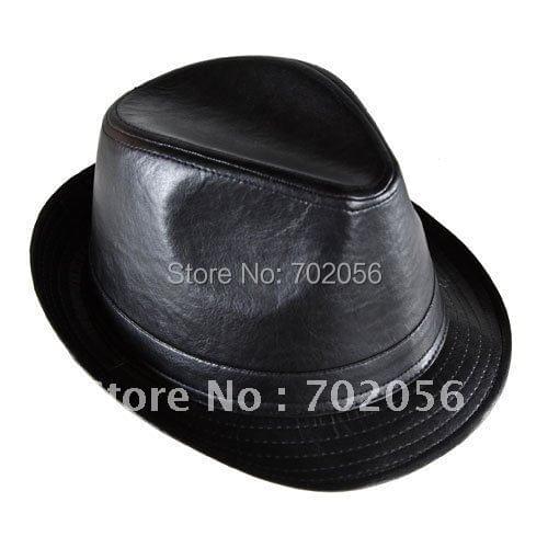 Mens Top Hats LEATHER BUCKET HAT Fedoras TOP HAT GENTLEMAN HAT CAP 10pcs/lot#1960