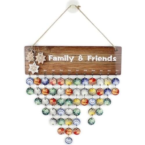 Chritsmas Birthday Special Days Reminder Board Home Hanging Decor Wooden Calendar Board Hanging Ornament New Year Decoration