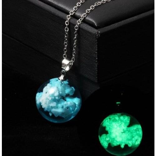 New Crystal Ball pendant necklace love unisex blue sky resin pendant necklace gift clavicle chain