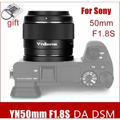 Yongnuo YN50mm F1.8S DA DSM Camera Lens 50mm F1.8 for Sony E-mount For SONY A6300 A6400 A6500 NEX7 APS-C Frame Auto Focus AF/MF