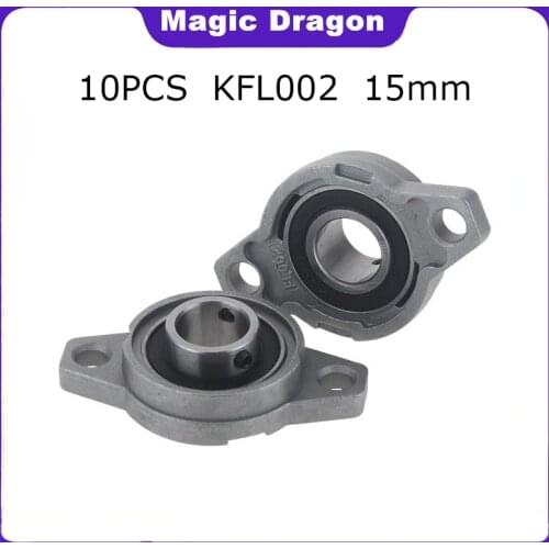 Magic Dragon Free Shipping 10PCS KFL002 15mm High quality Pillow Block Bearing KFL002 Zinc Alloy Diameter Bore Flange