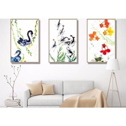 Simple modern color ink wild small fresh decoration painting frameless painting decorative painting unframed