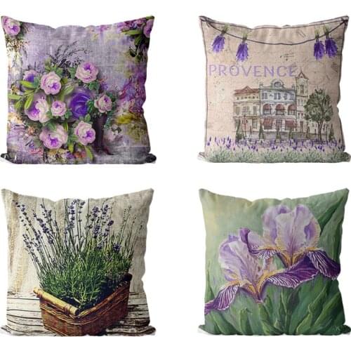 Provence Kissen lavender Decorative Pillows Sofa Cushion Cover Personalized Flowers Baby Birth Gifts Throw Pillow Case