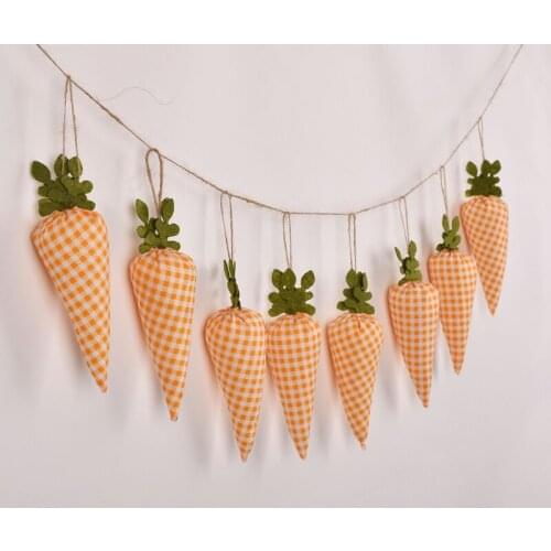 Happy Easter Carrot Banner Hanging Pendant Bunting Flag Fireplace Decoration Photo Prop Party Supplies