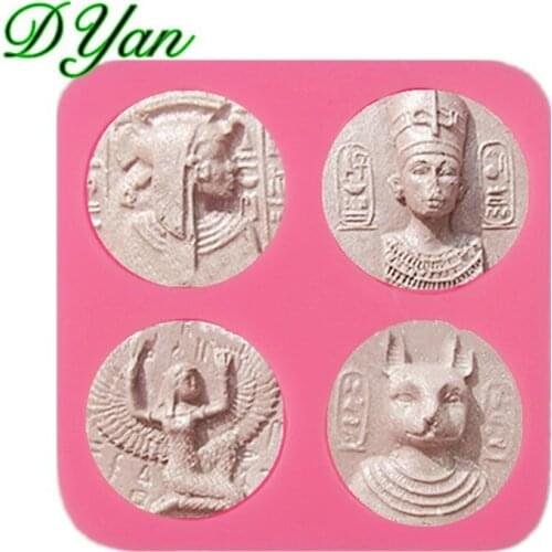 3D Egyptian Pharaoh Silicone Mold Cake Decorating Tools Chocolate Gypsum Candy Mold Soap Making Mold Kitchen Bakeware A1877