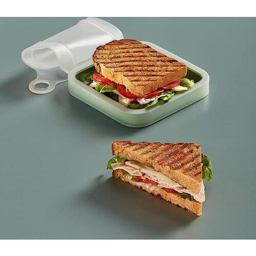 Silicone Food Container Sandwich Box Kids School Breakfast Lunch Bento Lunchbox