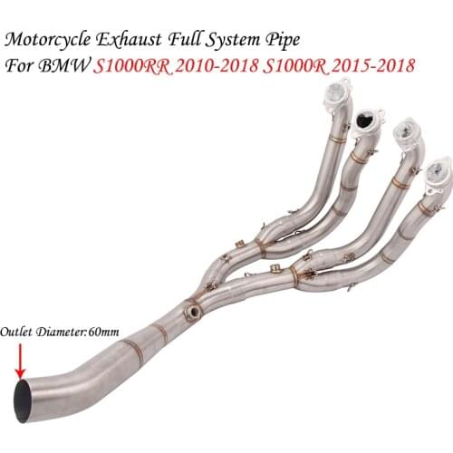 Slip On For BMW S1000R 2015-2018 S1000RR 2010-2018 Motorcycle Exhaust Pipe Escape Modified Motorbike Front Middle Link Pipe