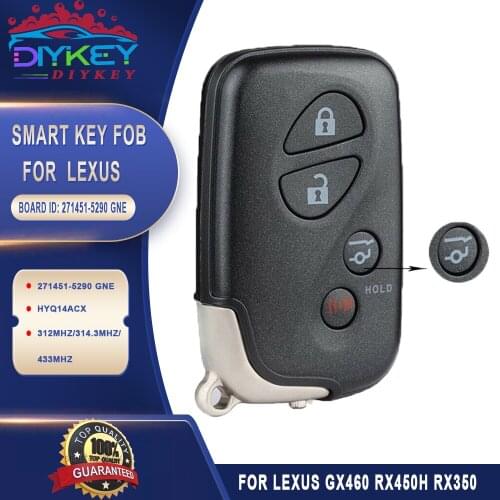 DIYKEY 271451-5290 GNE Board ID Smart Key Keyless Remote Fob for Lexus GX460 2010-2019 / RX450h RX350 2010- 2015 HYQ14ACX