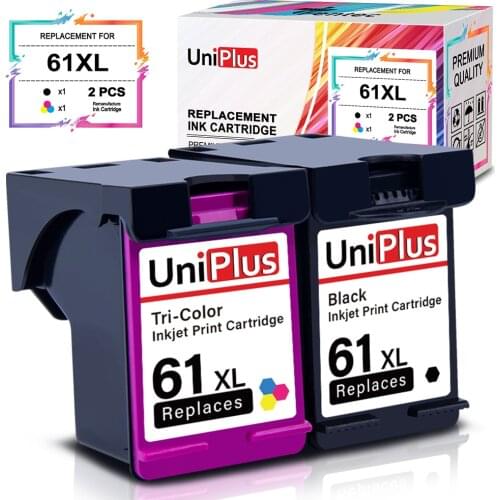 UniPlus 61XL Ink Cartridge Replacement for HP 61 XL Refilled Ink for HP Printer Deskjet 1000 1010 1015 1050 2514 2540 3000 2000