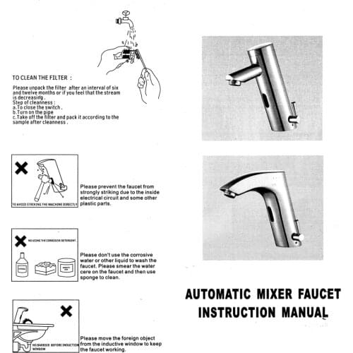Alloy Automatic Sensor Sink Water Faucet Hands Free Touchless Auto Mixer Tap