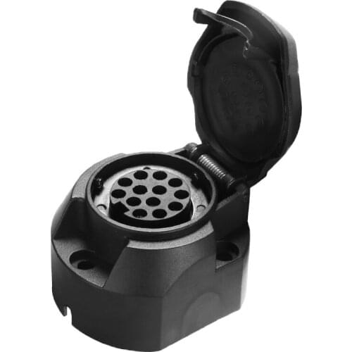 TREYUES 1PC Auto Socket Trailer Towbar Connector PVC Plastic 13 Pin For Cars Vans Caravans Coupling Accessories