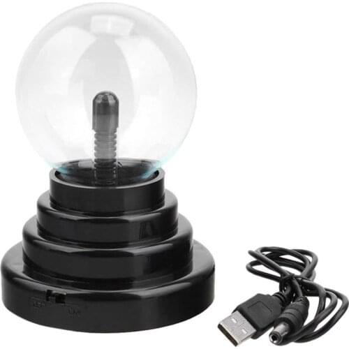 USB 3.5inch Magic Plasma Ball Party USB Flash [Contact Sensitive] Plasma Night Light USB or Battery Powered