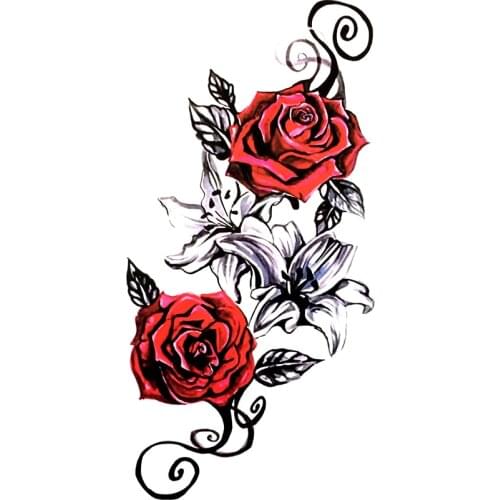 3pcs Peony Waterproof Temporary Tattoo Sticker Lily Temporary Tattoos Harajuku Tattoo Body Art Henna Tatoo Stickers