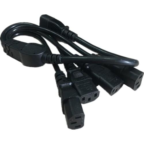 High Quality IEC 320 C14 Male Plug to 4XC13 Female Y Type Splitter Power Cord , C14 to 4 x C13, 250V/10A