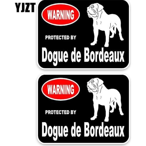 YJZT 15*11.4CM 2X Dogue De Bordeaux Dog PVC High Quality Animal Car Sticker C1-4578