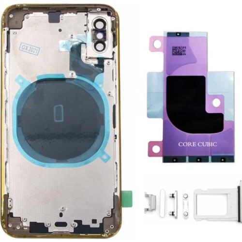 Back Housing Case for Iphone XR X XS XSMax Max Battery Rear Cover Door Middle Frame Chassis with Glass Replacement