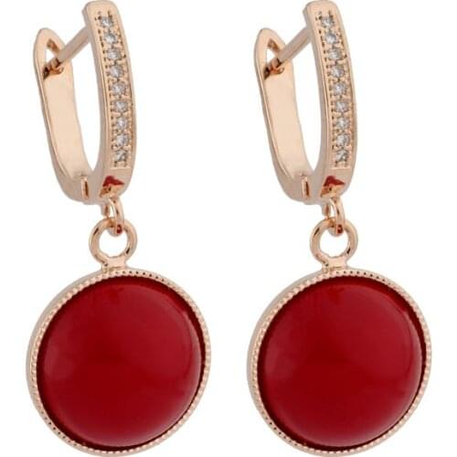 2020 Trend 585 Rose Gold Earrings Shell Pearls Natural Zircon Dangle Earrings woman earrings Wedding Party Luxury Jewelry