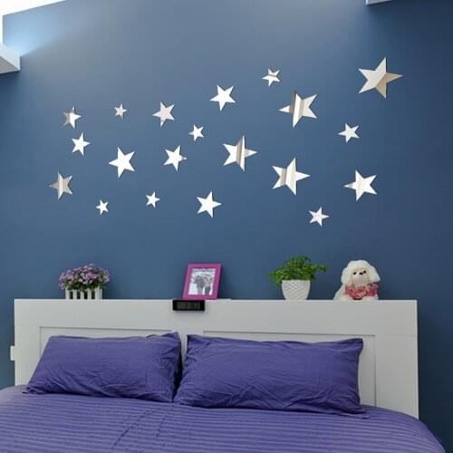 20pcs Star Art Mirror Wall Sticker Acrylic Surface Decal Home Room DIY Art room decoration stickers muraux adesivo de parede