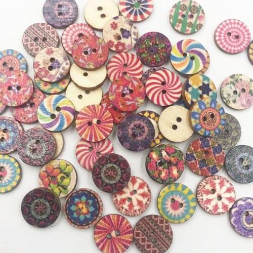 New 50pcs New Scrapbooking Products 2-holes Wooden Buttons For Sewing Clothings Handmade DIY Scraping Sewing Mix WB729