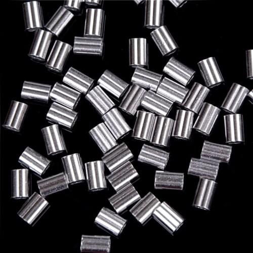 50 Pcs/lot 1.5mm Steel Wire Rope Aluminum Ferrules Sleeves Silver Tone Clamps Wholesale