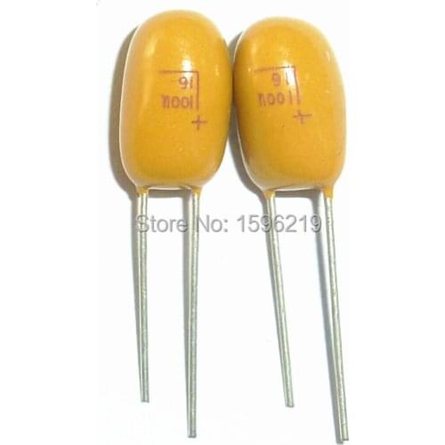 50pcs Tantalum capacitor 100uF 16V Brand New 16V100uF DIP Radial