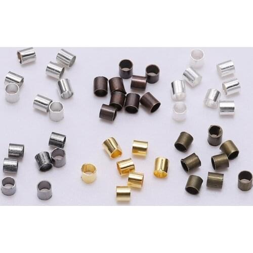 500pcs 7 Colors Micro Stopper Tube Loose Beads Dia 1.5mm 2mm 2.5mm Non-Slip Location Copper Spacer Beads DIY Jewelry Findings