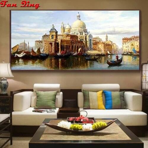 5D DIY full Square/Round drill Venice city landscape diamond embroidery Rhinestones mosaic home Decor diamond painting