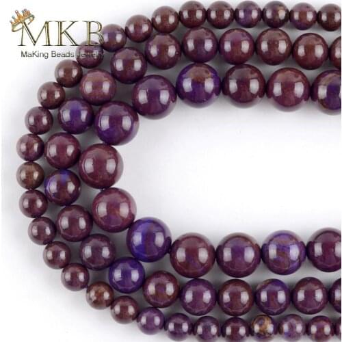 Natural Lepidolite Stone Beads Round Spacer Loose Beads For Jewelry Making 6/8/10mm DIY Bracelets Necklace Jewellery Strand 15"