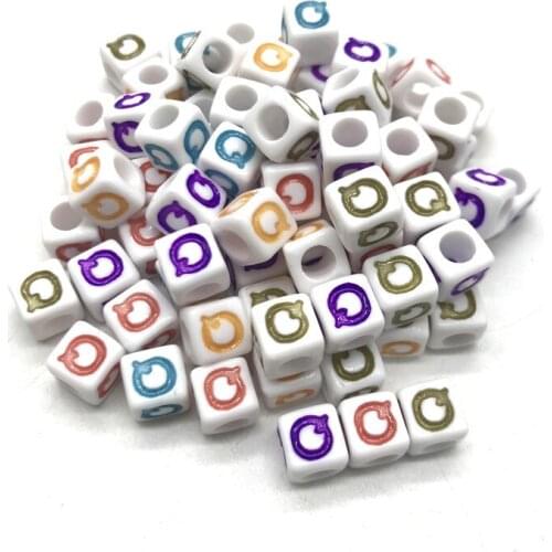 50pcs 7x7mm 26 Letter Beads Square Shape Alphabet Letter Beads Charms Bracelet Necklace For Jewelry Making Accessories #QQQ