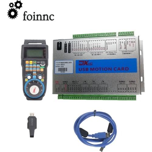 CNC Mach3 Controller 3/4 Axis Kit XHC 4-axis wireless Mach3 MPG pendant handwheel WHB04B-4+3/4-Axis Mach3 USB Motion Controller