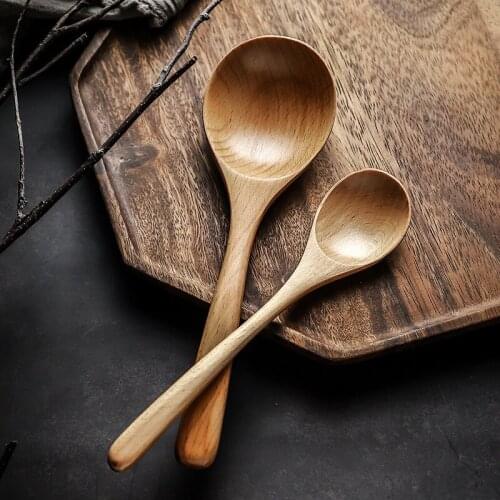 Wooden Spoon Kitchen Soup Teaspoon Catering For Kicthen Cooking Utensil Tool Wooden Spoon Japanese Long Handle Big Wood Spoon