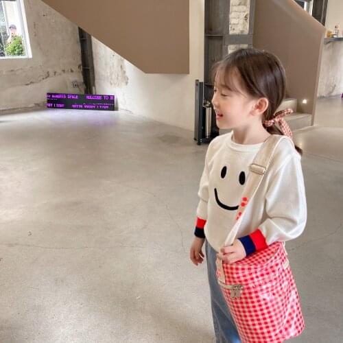 Children Smiles Sweaters 2021 Girls' Autumn Winter Korean Baby Boys' Tops Tide Wool Pullovers