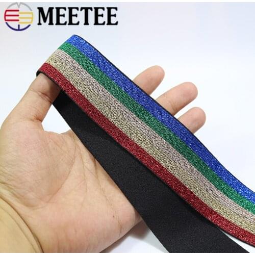 3Meters 4cm Stripe Elastic Bands Clothing Bags Trousers Rubber Band Soft Belt Tension Elastic Webbing DIY Sewing Accessories