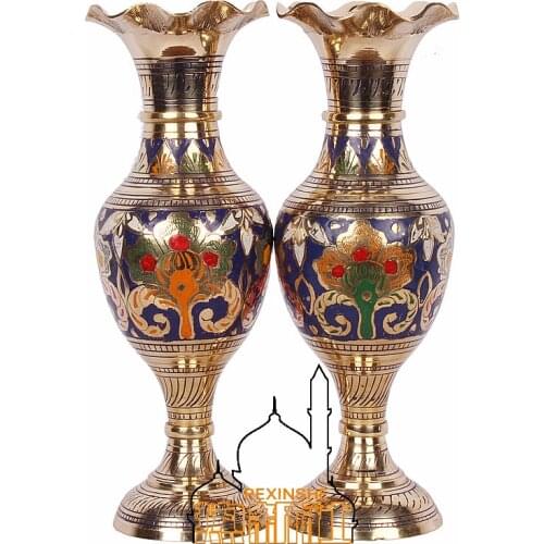 India imported bronze hand painted sculpture vase modern fashion gifts Home Furnishing decoration flower vase