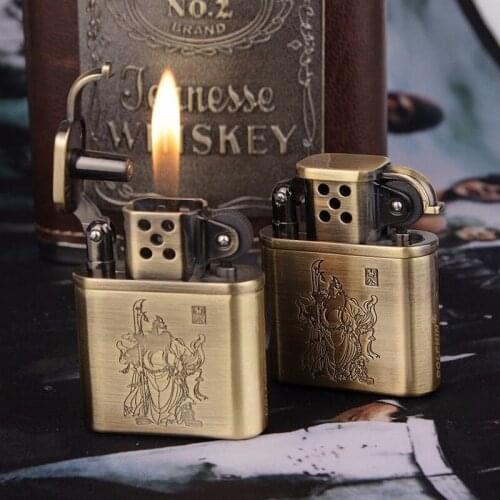 Creative Metal Inflatable Grinding Wheel Open Flame Lighter High-end Boutique Gifts Smoking Accessories Lighter Vintage Briquet