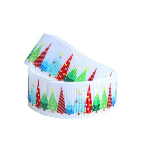 FLRA Ribbon (50yards/lot) Christmas tree printed grosgrain celebrate ribbon