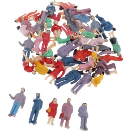Lot of 50 pcs HO scale Model Train Building Layout Painted Figures 1/87