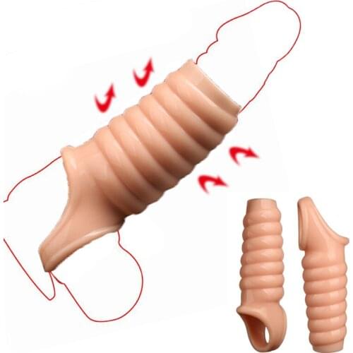 Sex Shop Men Penis Sleeve Enlargement Penis Extender Reusable Chastity Cage Delay Ejaculation Scrotum Cock Ring Sex Toys For Men