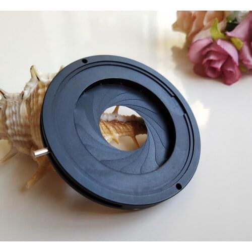 1.5-36MM Zoom Optical Iris Diaphragm Aperture Condenser with 14 Blades for Digital Camera Microscope Adapter