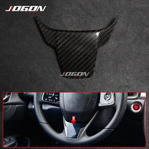 Real Carbon For Civic 10th 2017-2020 MK X MK10 Car Interior Steering Wheel Frame Trim Car Styling