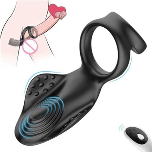 Silicone vibrating cock ring delayed ejaculation Lock Sperm Scrotal Bound Massager penis ring vibrator Adult sex toys for men